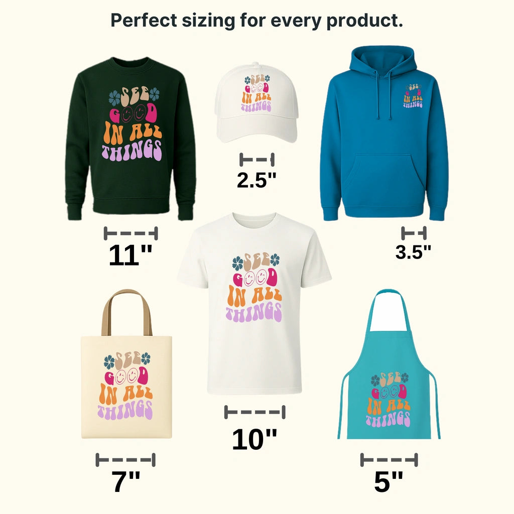 See Good In All Things Floral - Trendy - Retro - Preppy VSCO - Smiley Face  - DTF heat transfer - transferlegend