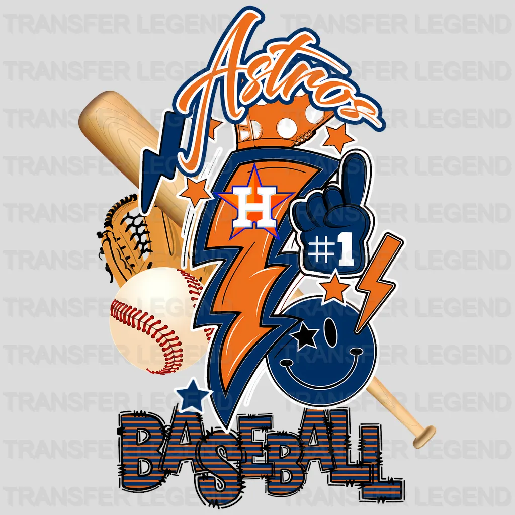 Houston Astros MLB Gear Composition - DTF Iron On Transfer
