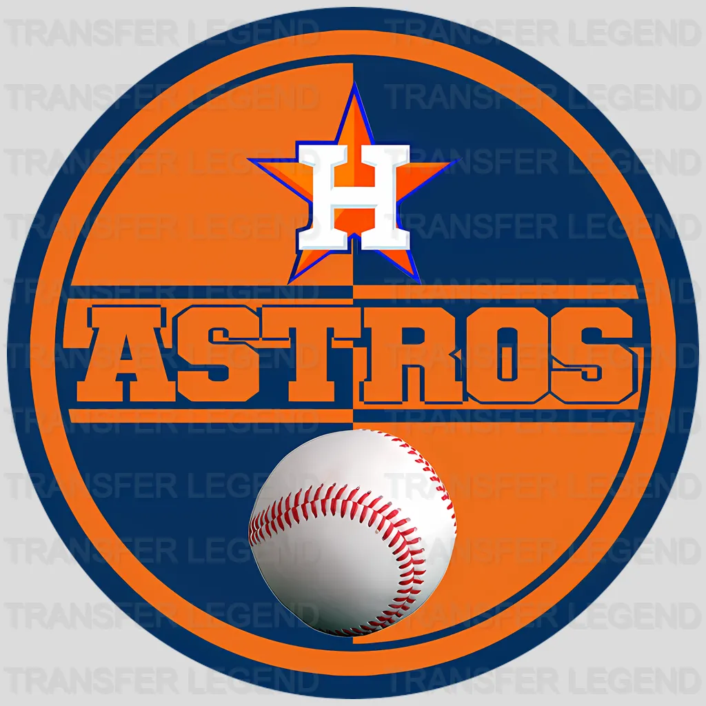 Houston Astros MLB Circle Logo With Stitch - DTF Iron On Transfer