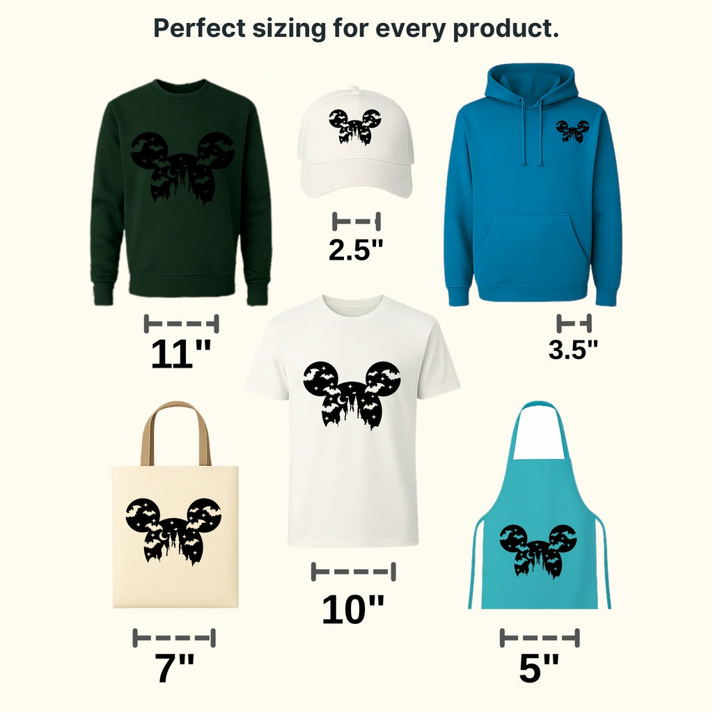 Halloween Mickey Head Bat Design - DTF heat transfer - transferlegend