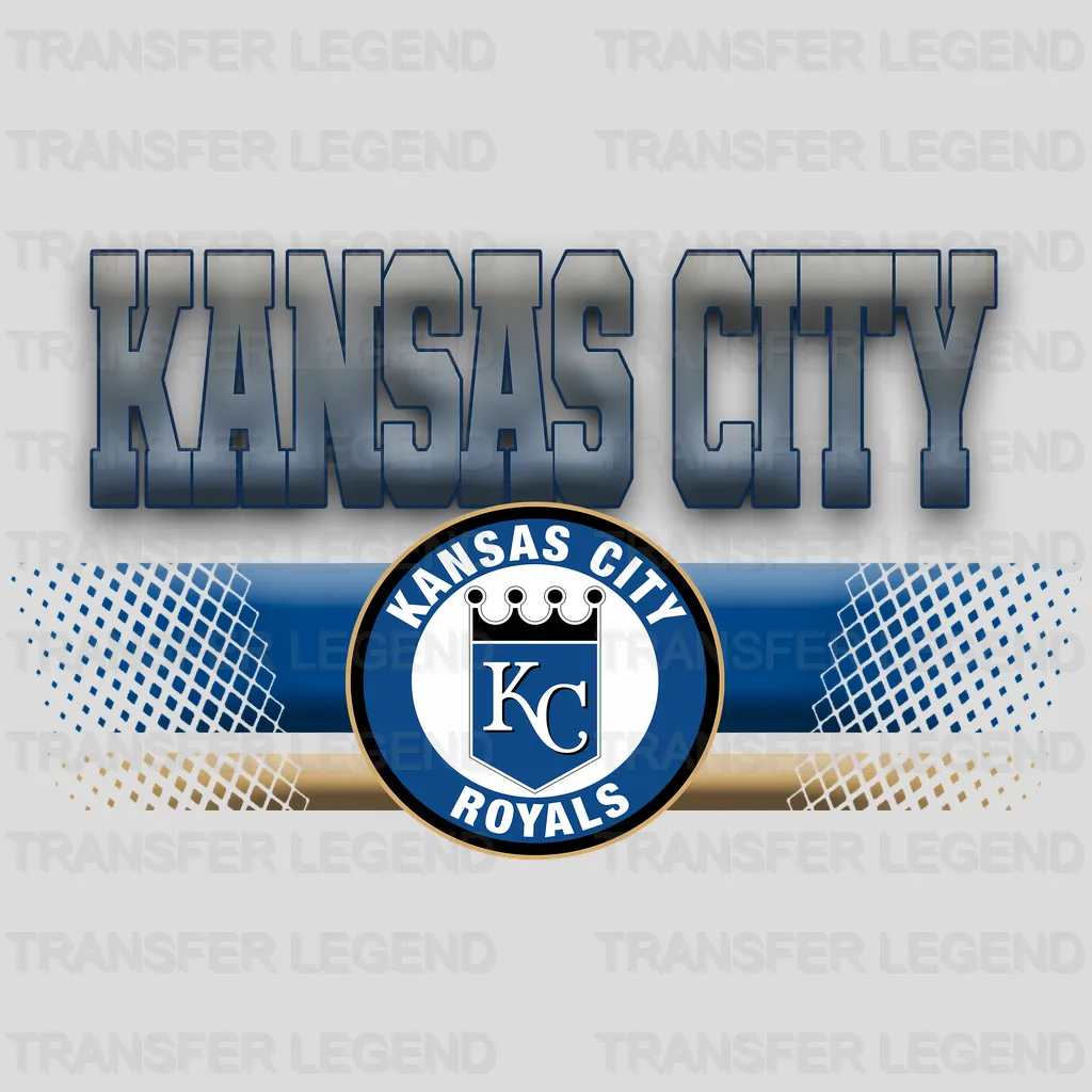 Kansas City Royals MLB Metallic Bar Logo - DTF Iron On Transfer