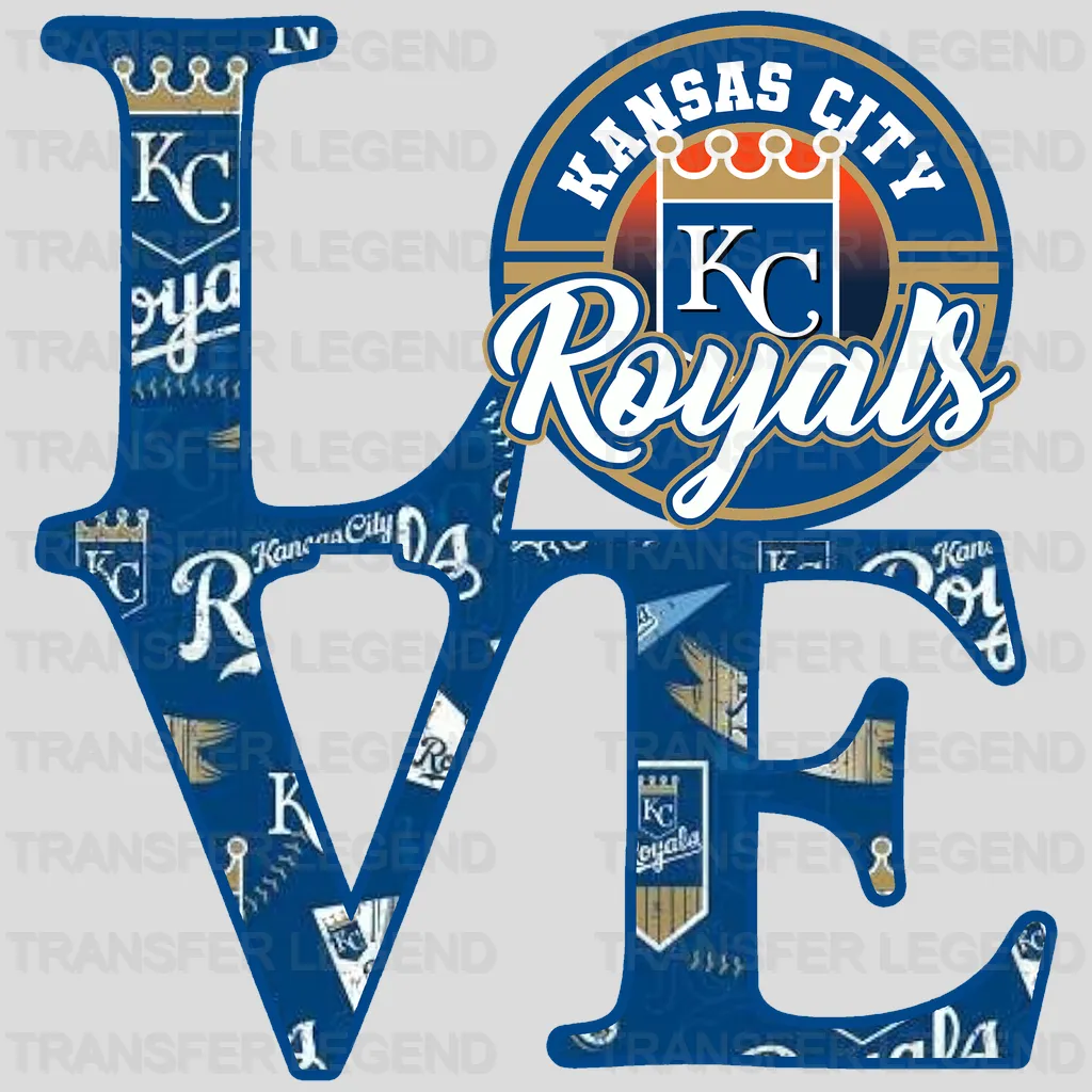Kansas City Royals MLB Kansas City Love DTF Iron On Transfer