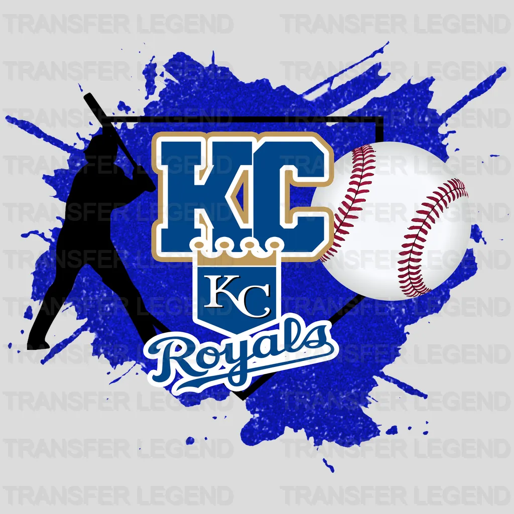 Kansas City Royals MLB Action Player Splash Art Graphic - DTF Iron On Transfer