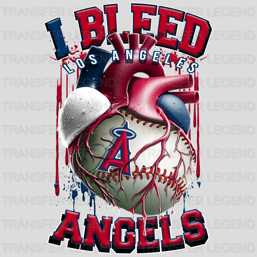 Los Angeles Angels MLB Los Angeles I Bleed Red DTF Iron On Transfer