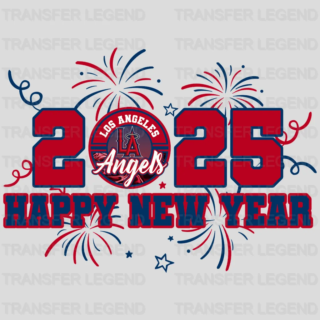 Los Angeles Angels MLB Los Angeles 2025 Happy New Year DTF Iron On Transfer
