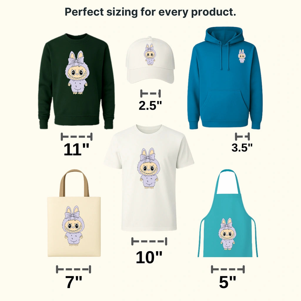 Baby Blue Labubu Design - DTF Heat Transfers