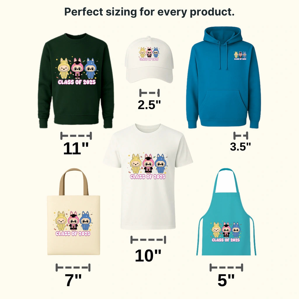 Class of 2025 Time Labubu Design - DTF Heat Transfers