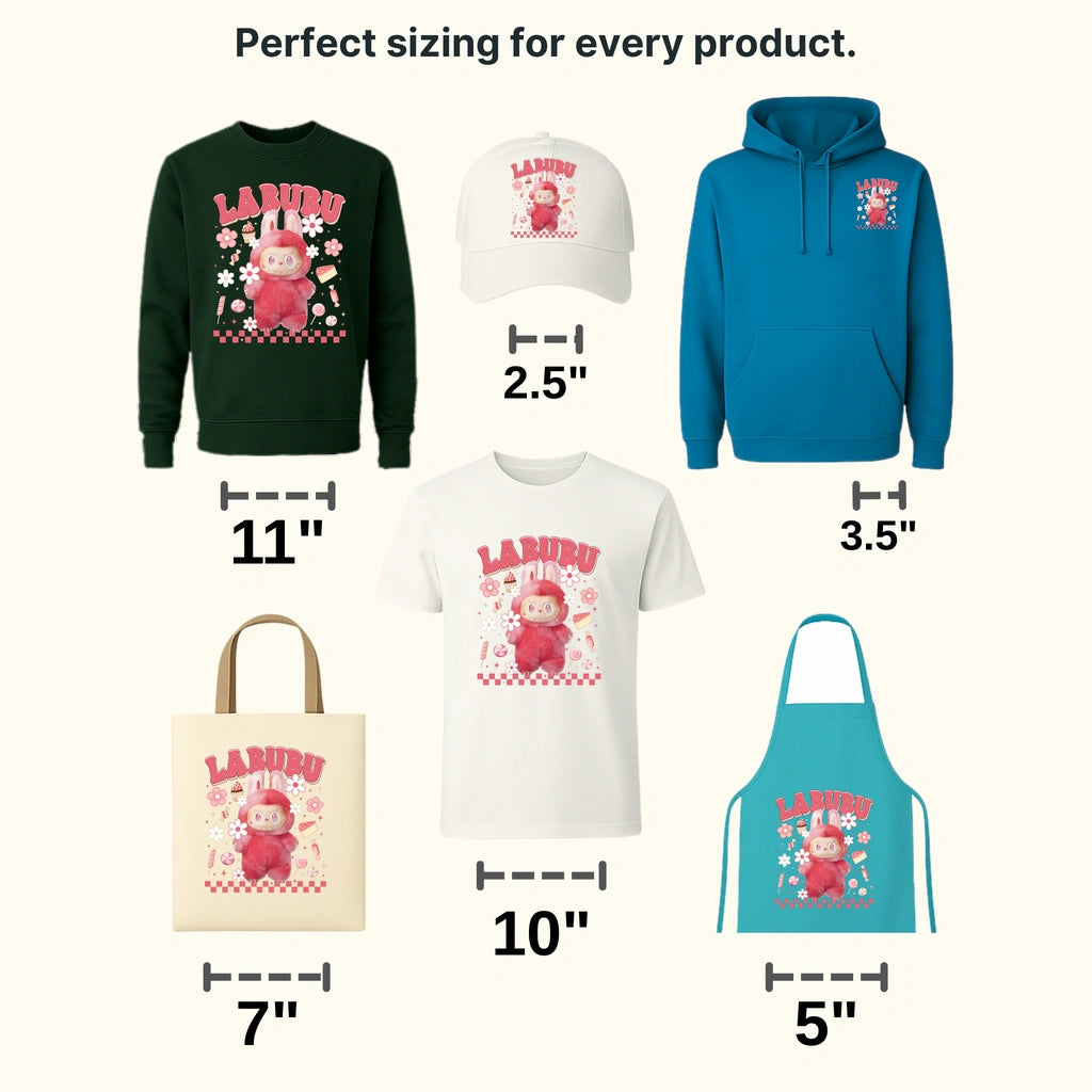 Happy In Red Labubu Design - DTF Heat Transfers