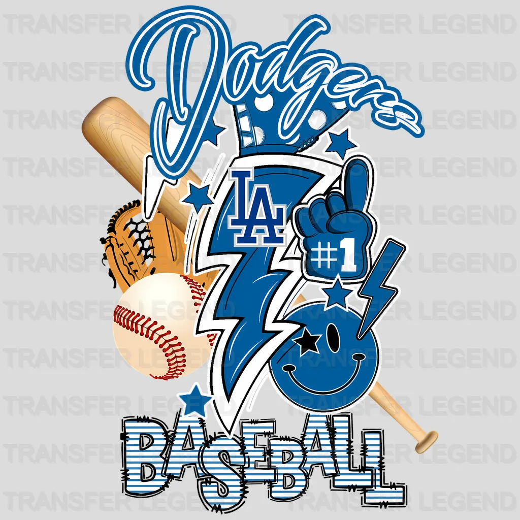 Los Angeles Dodgers MLB Gear Composition - DTF Iron On Transfer
