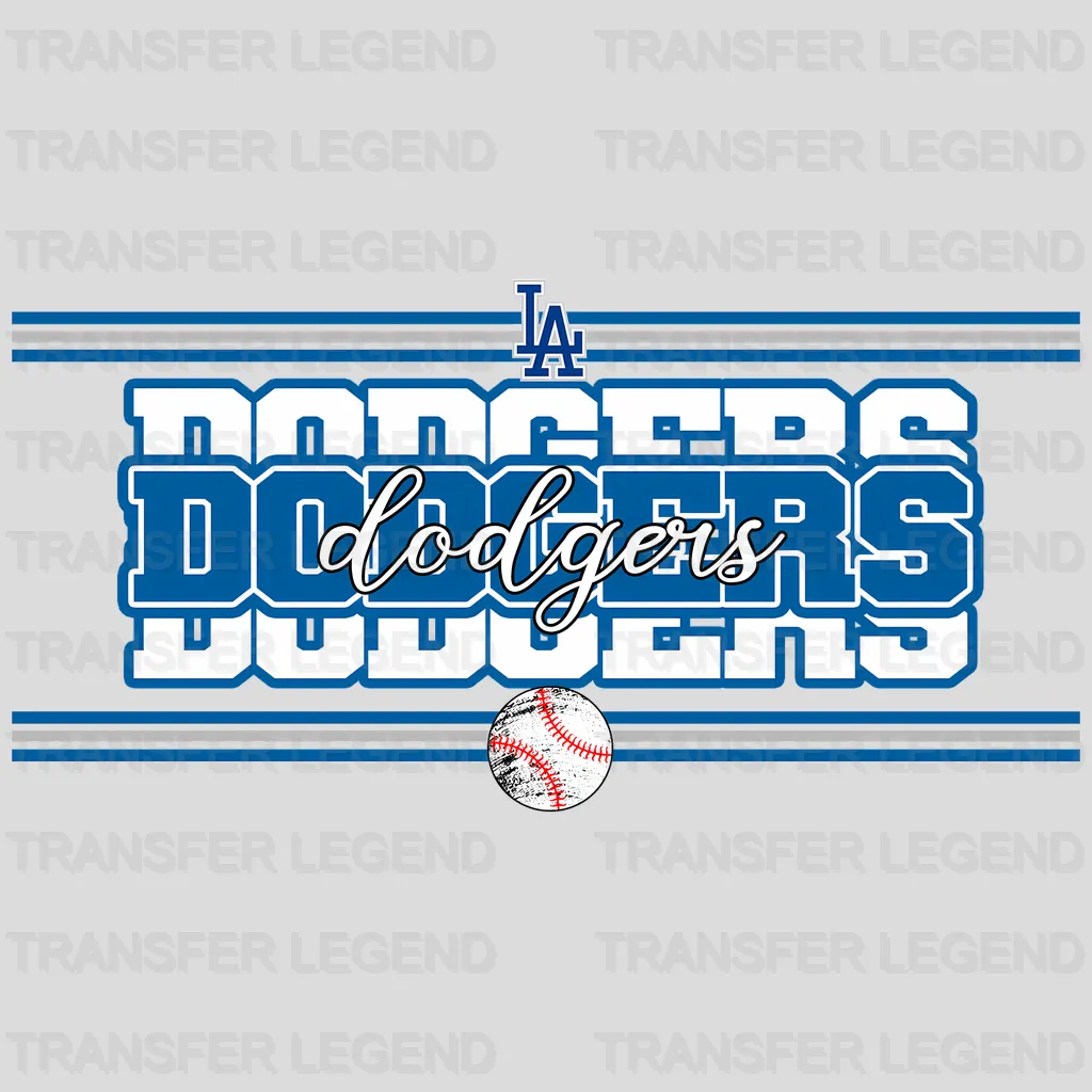 Los Angeles Dodgers MLB Neon Light Bar Sign Style - DTF Iron On Transfer