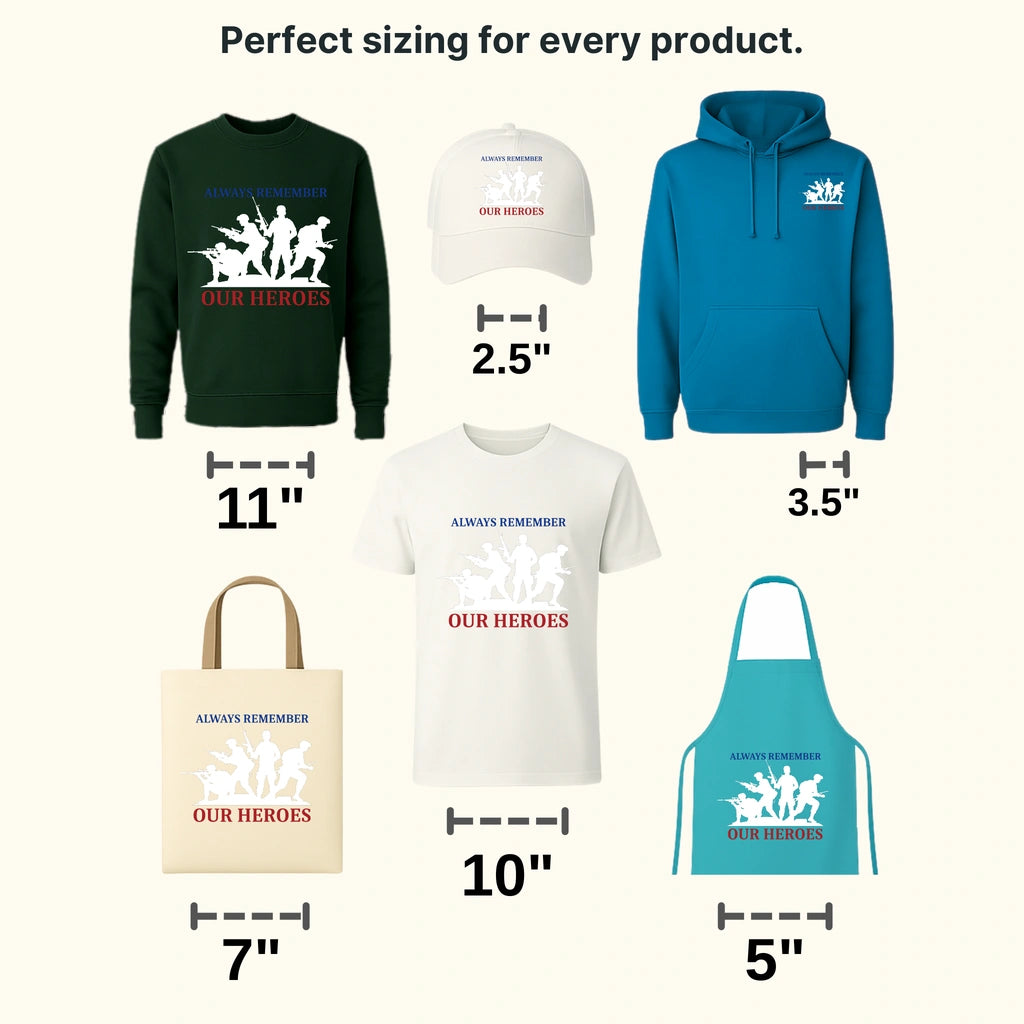 Always Remember Our Heroes- Memorial Day DTF Transfer - transferlegend