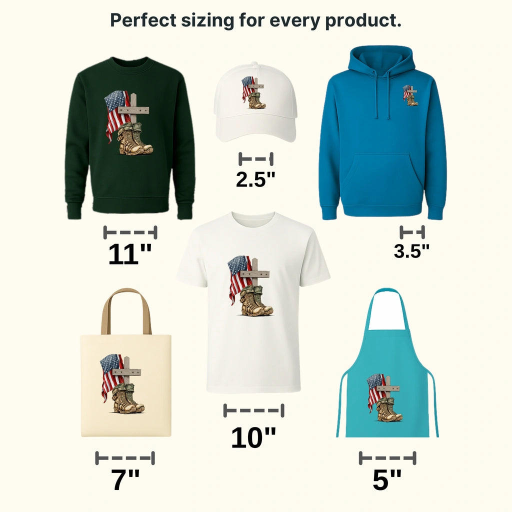 Boots And Cross - Memorial Day DTF Transfer - transferlegend