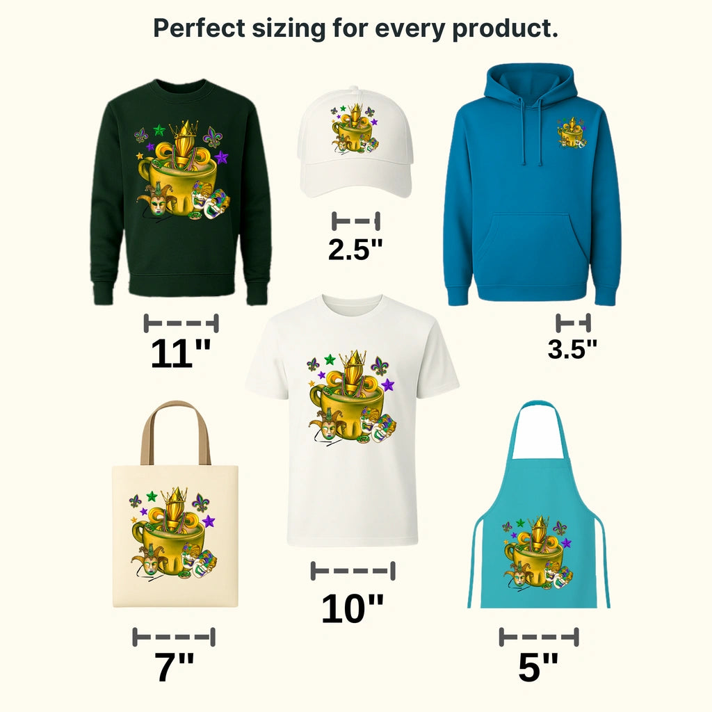 Cup Mardi Gras Design- Mardi Gras DTF heat transfer - transferlegend