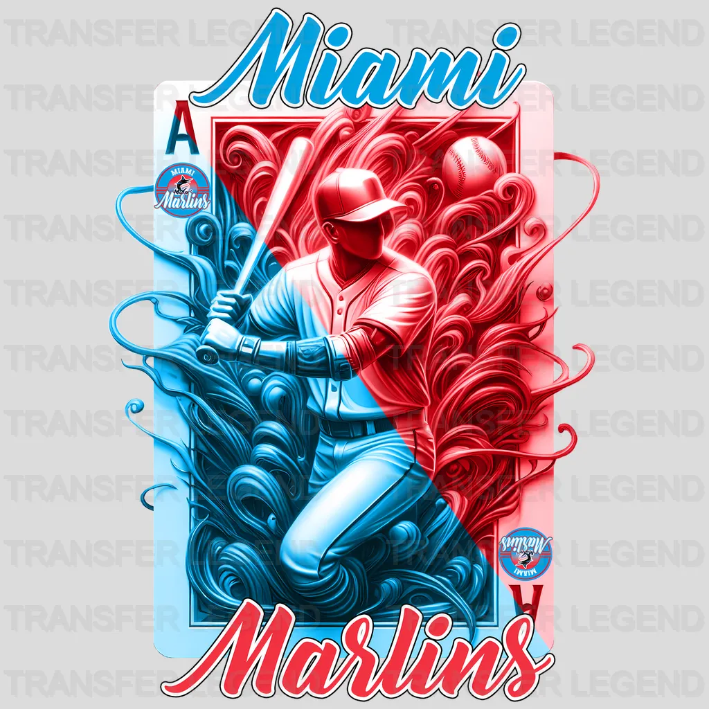 Miami Marlins MLB Vintage Grunge Poster Graphic - DTF Iron On Transfer