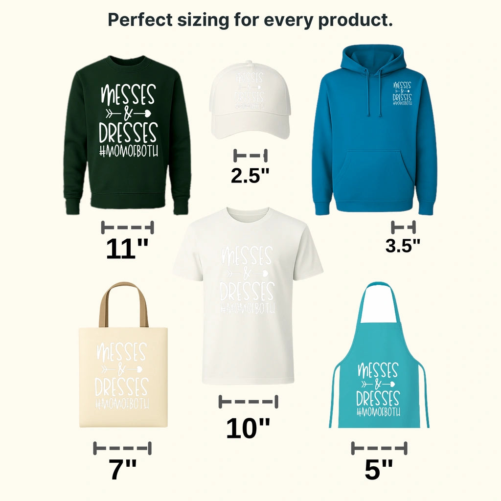 Messes And Dresses Mom of Both - Mothers Day  - Funny Mom - Pregnancy Announcement Design - DTF heat transfer - transferlegend