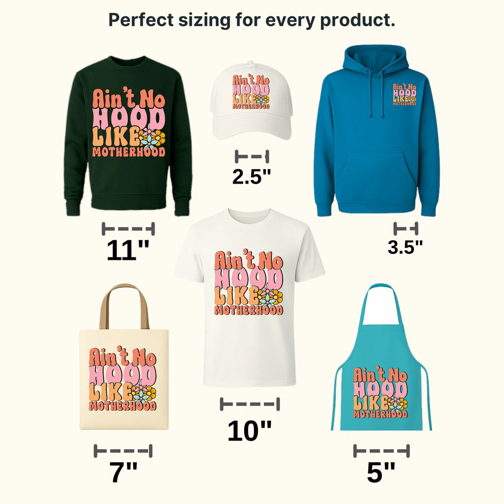 Ain't No Hood Like Motherhood - Mothers Day - Funny Mom - Design - DTF heat transfer - transferlegend