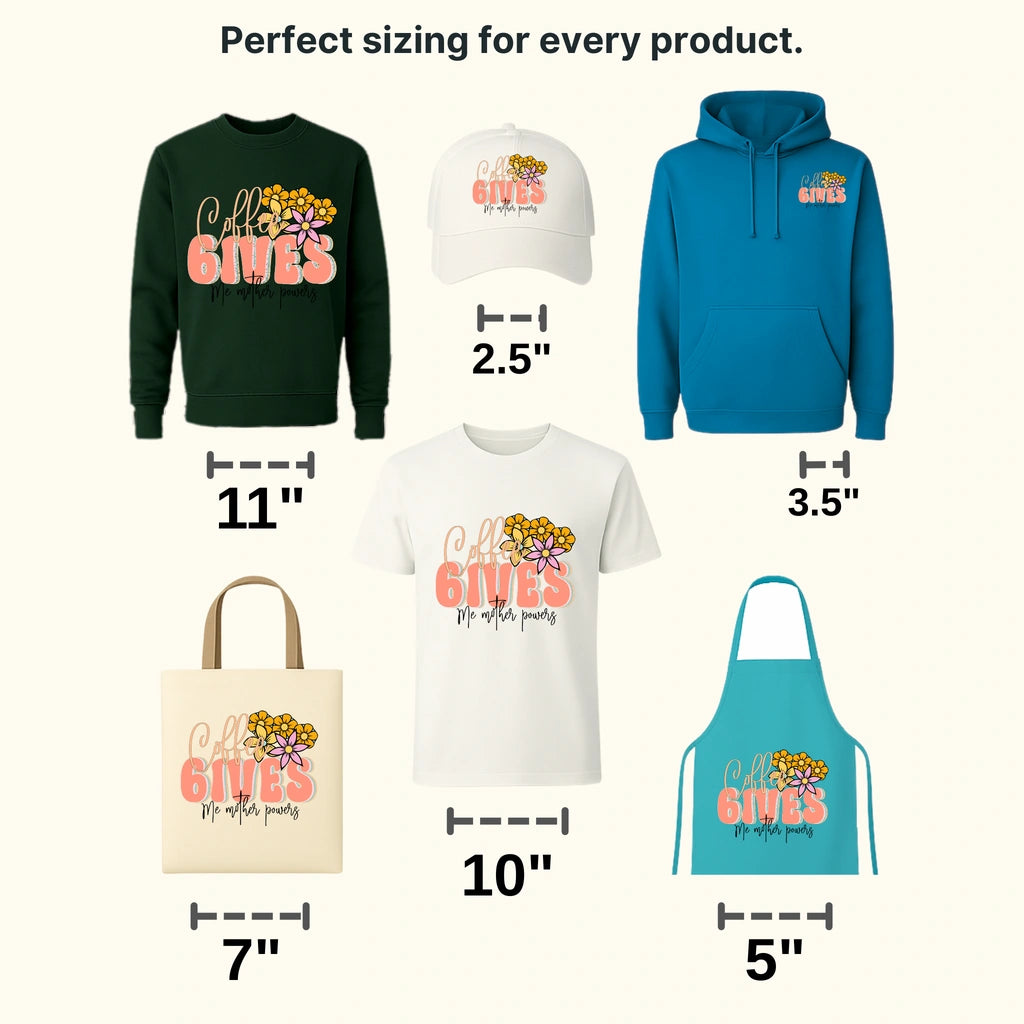 Coffee Gives Me Mother Powers - Mothers Day - Funny Mom - Design - DTF heat transfer - transferlegend