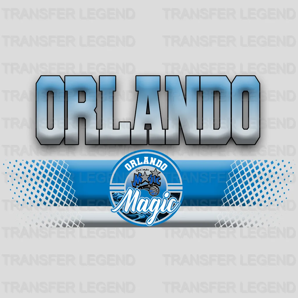 Orlando Magic NBA Text Logo Blue Gradient - DTF Iron On Transfer