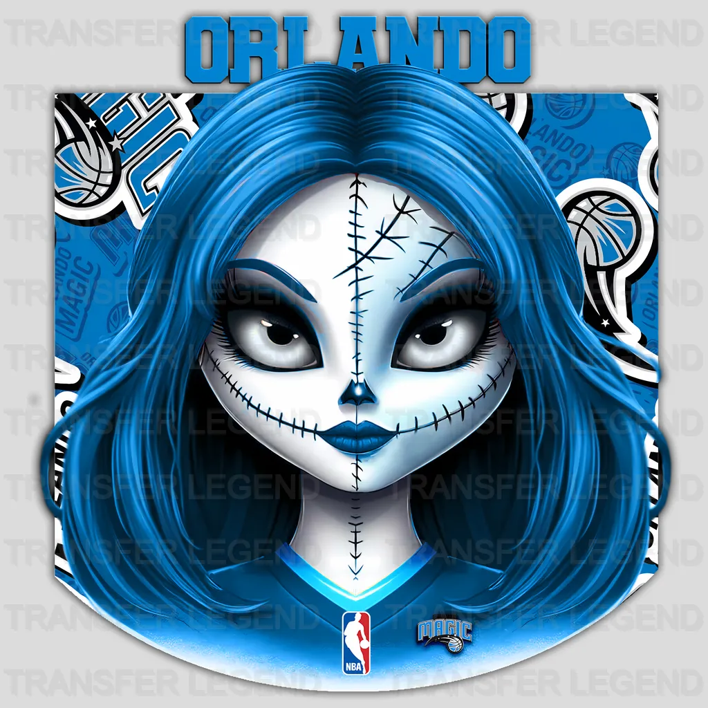Orlando Magic NBA Gothic Girl Illustration - DTF Iron On Transfer