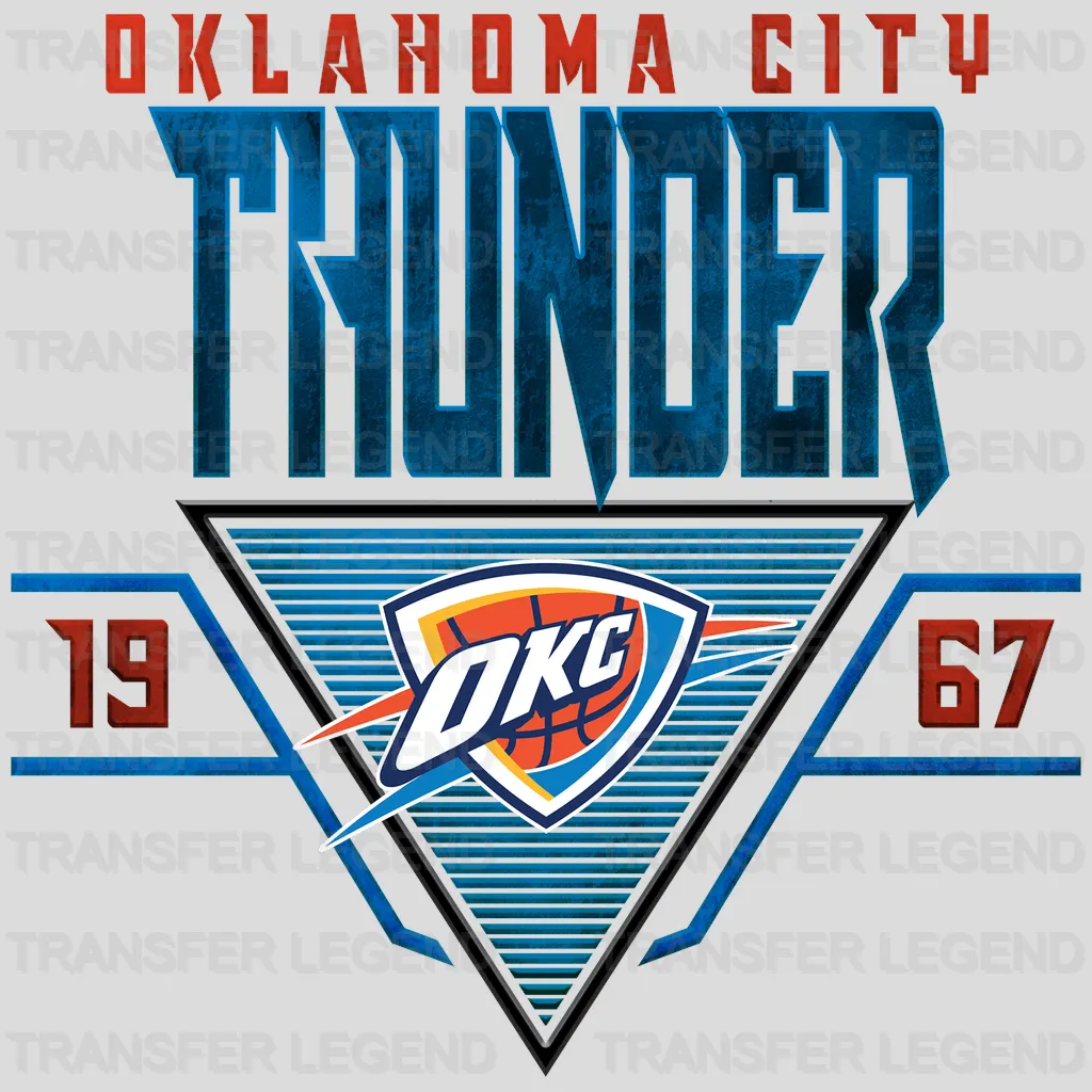 Oklahoma City Thunder NBA Triangle Banner Logo - DTF Iron On Transfer