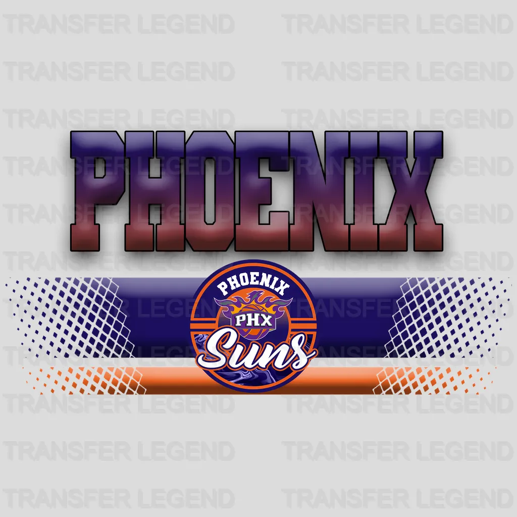 Phoenix Suns NBA Text Logo Purple Gradient - DTF Iron On Transfer