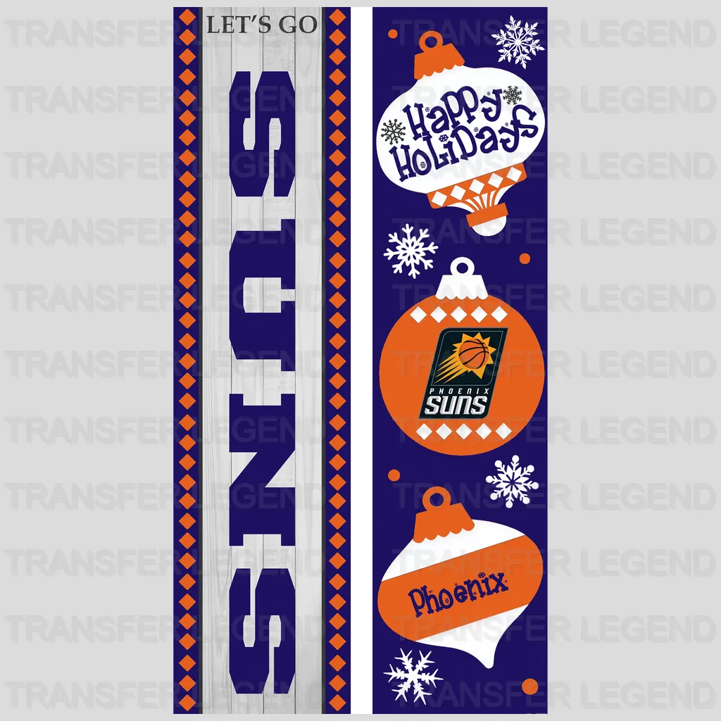Phoenix Suns NBA Vertical Strip Banner Logo Patterned - DTF Iron On Transfer