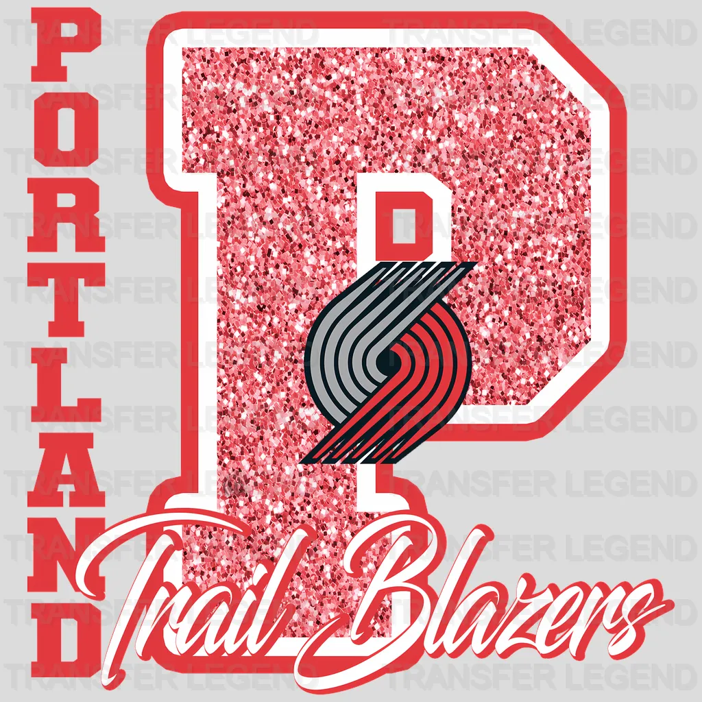 Portland Trail Blazers NBA Glitter Chenille Letter P Logo - DTF Iron On Transfer