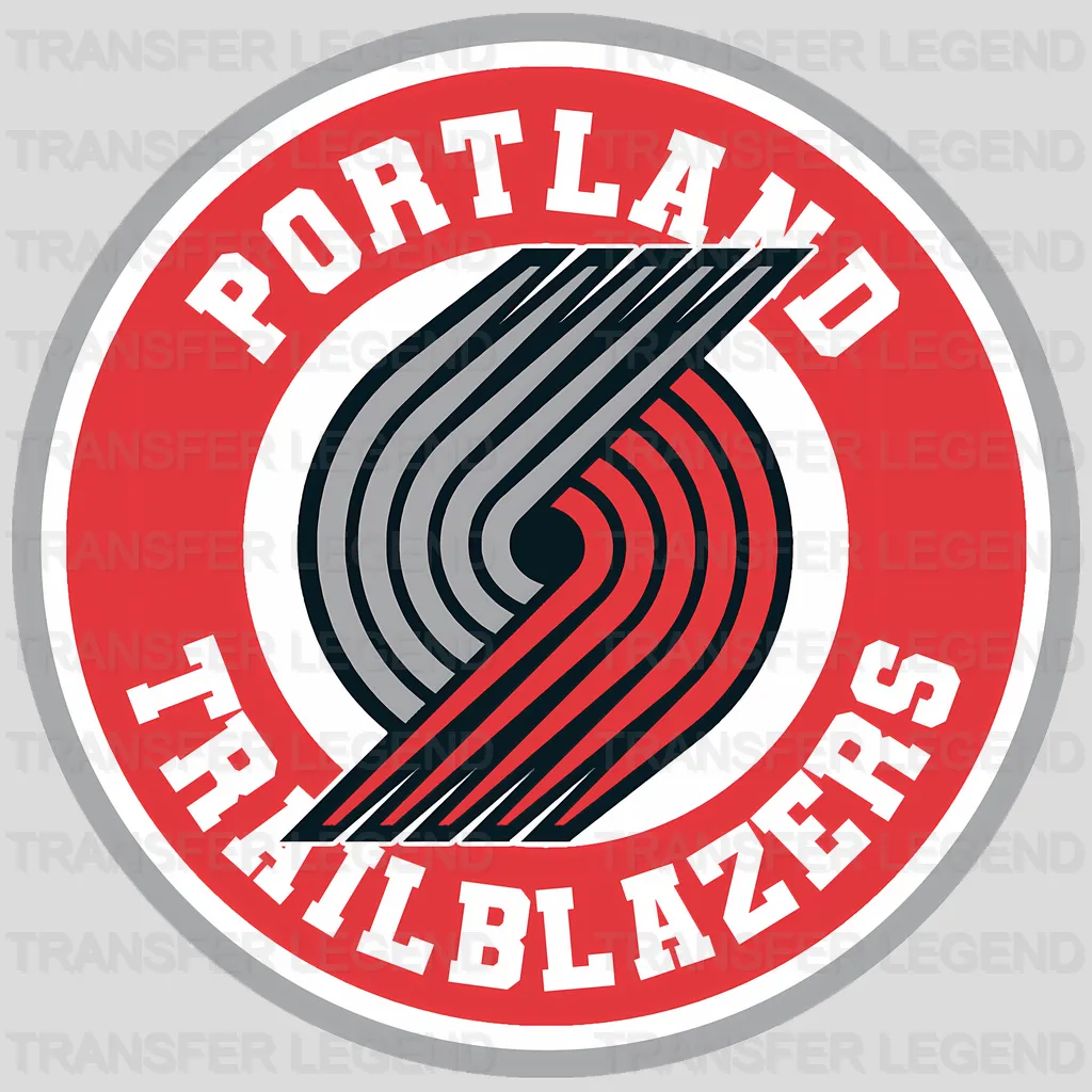 Portland Trail Blazers NBA Primary Logo Circle Badge - DTF Iron On Transfer