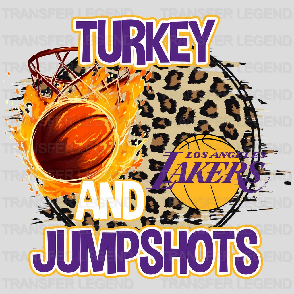 Los Angeles Lakers NBA Los Angeles Turkey And Jumpshots DTF Iron On Transfer