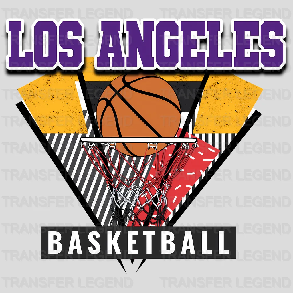 Los Angeles Lakers NBA Triangle Geometric Art - DTF Iron On Transfer