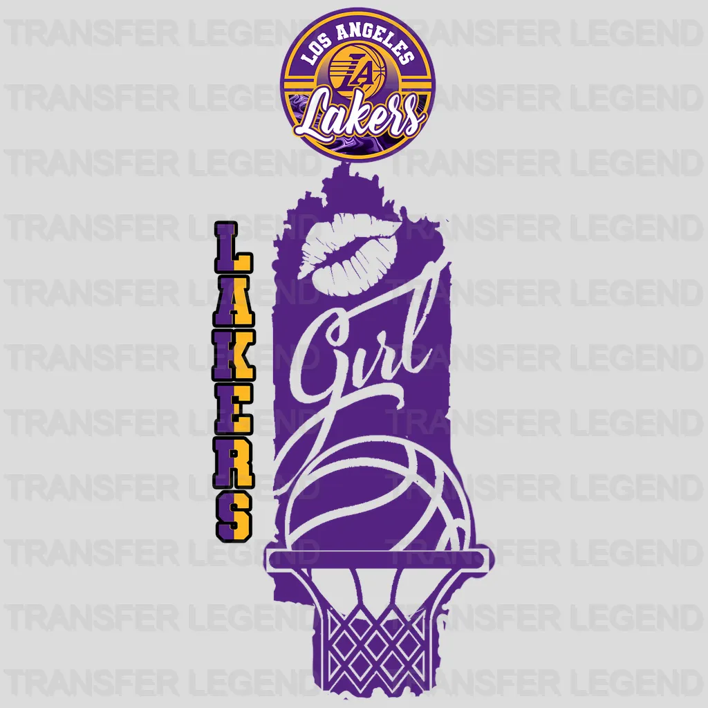 Los Angeles Lakers NBA Girl DTF Iron On Transfer