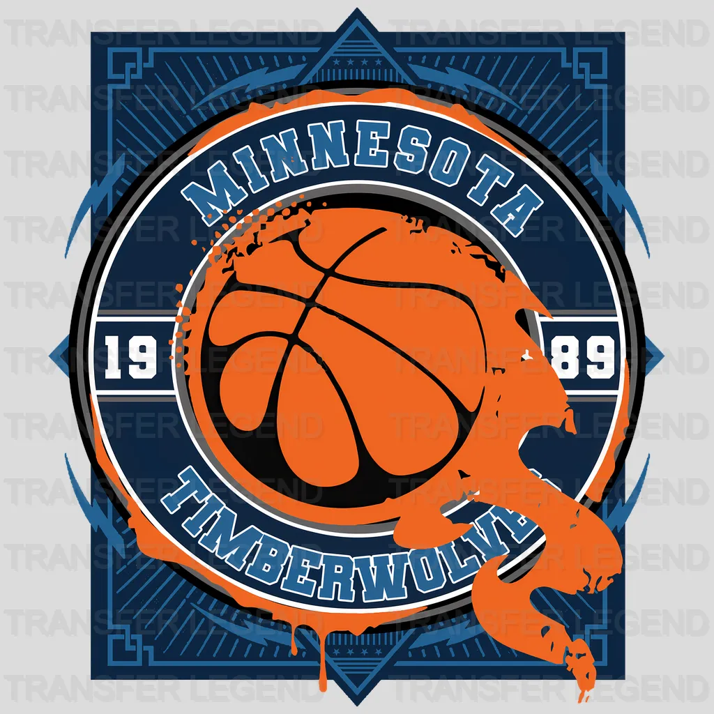 Minnesota Timberwolves NBA Orange Shape Logo Art - DTF Iron On Transfer