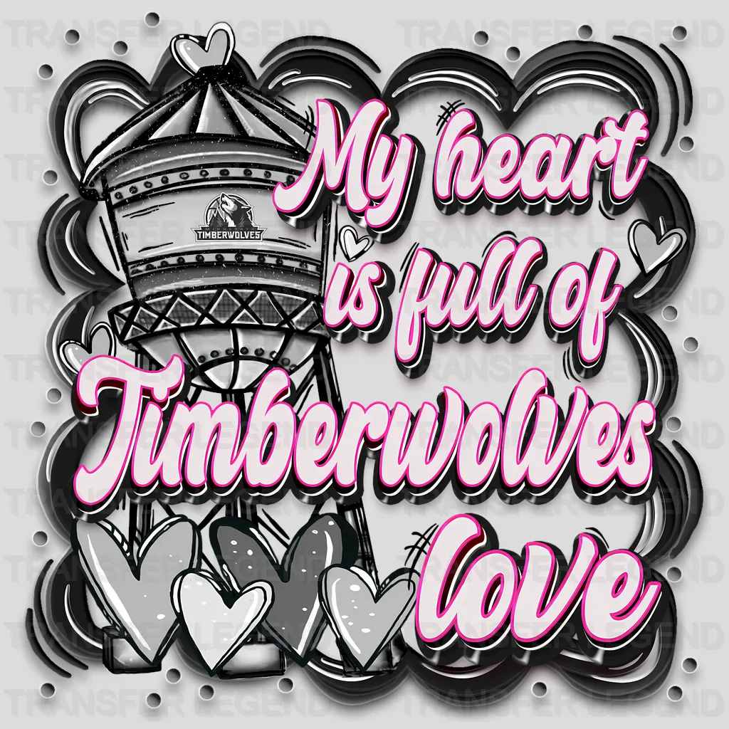 Minnesota Timberwolves NBA My Heart Is Full DTF Iron On Transfer