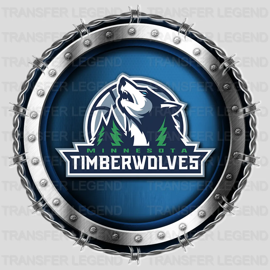 Minnesota Timberwolves NBA Chrome Metal Circle Badge 3D - DTF Iron On Transfer