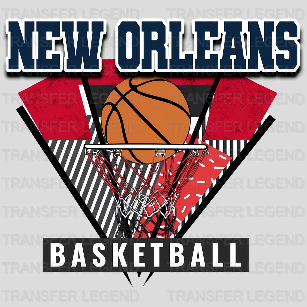New Orleans Pelicans NBA Triangle Geometric Art - DTF Iron On Transfer