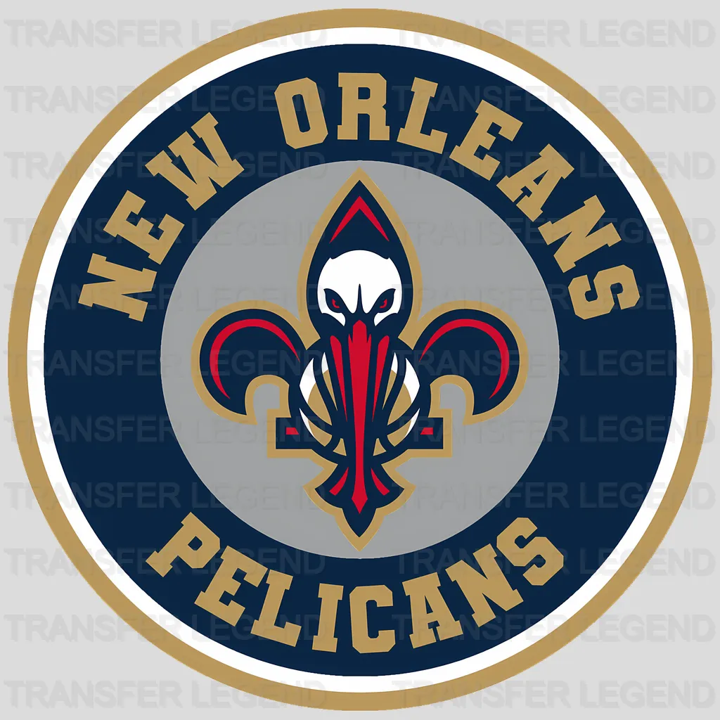New Orleans Pelicans NBA Primary Logo Circle Badge - DTF Iron On Transfer