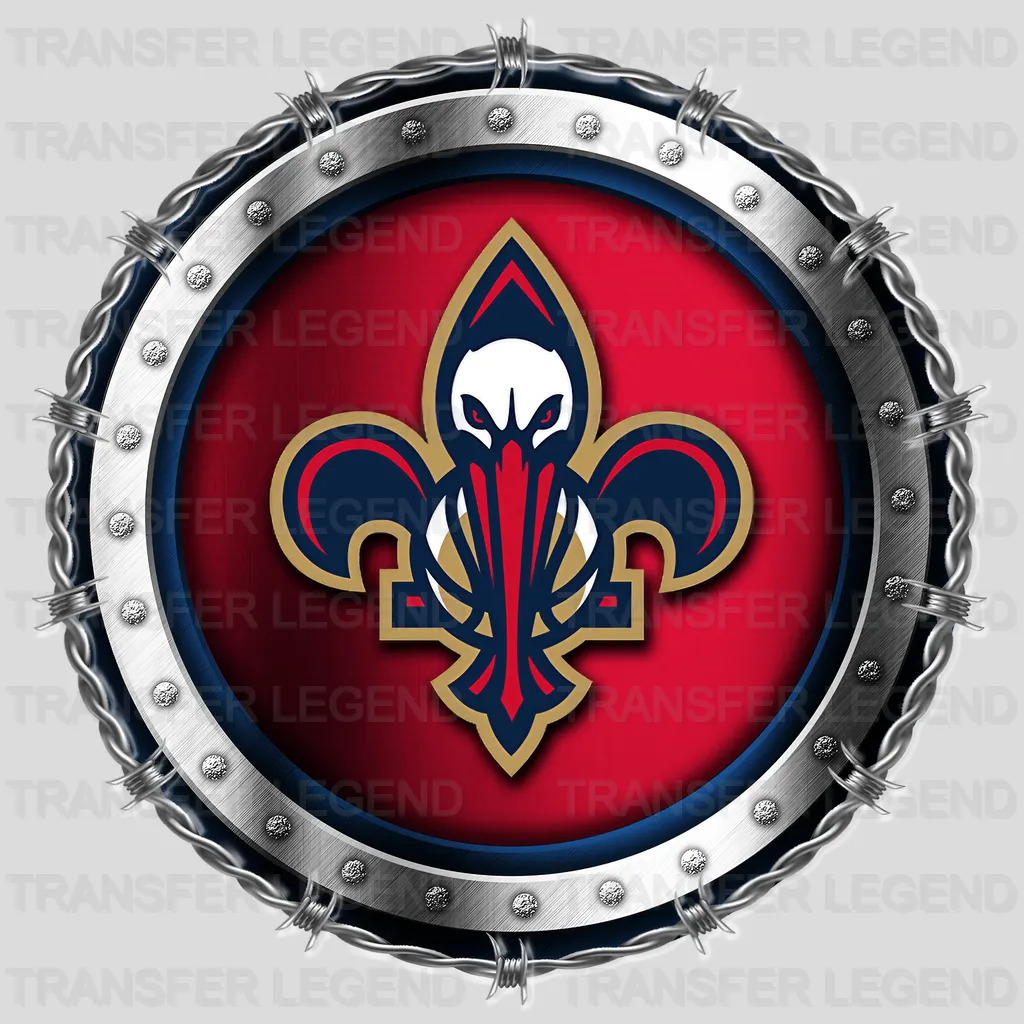 New Orleans Pelicans NBA Chrome Metal Circle Badge 3D - DTF Iron On Transfer