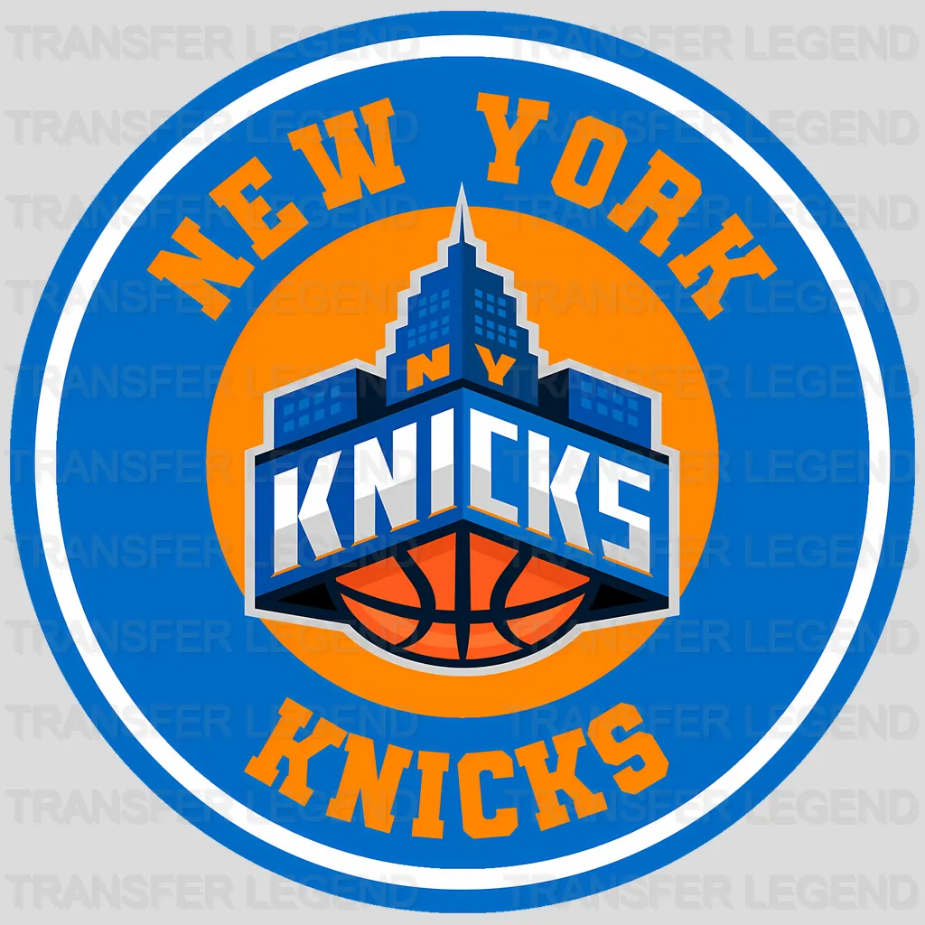 New York Knicks NBA Primary Logo Circle Badge Blue - DTF Iron On Transfer
