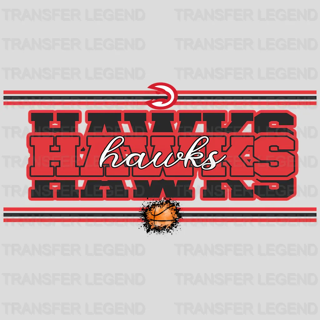 Atlanta Hawks NBA Text Logo Strip Banner - DTF Iron On Transfer