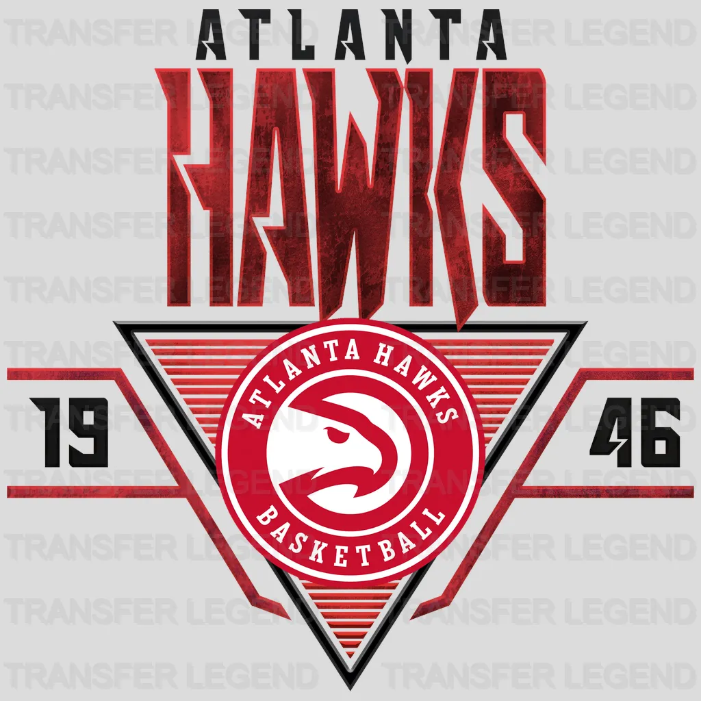 Atlanta Hawks NBA Triangle Banner Logo - DTF Iron On Transfer