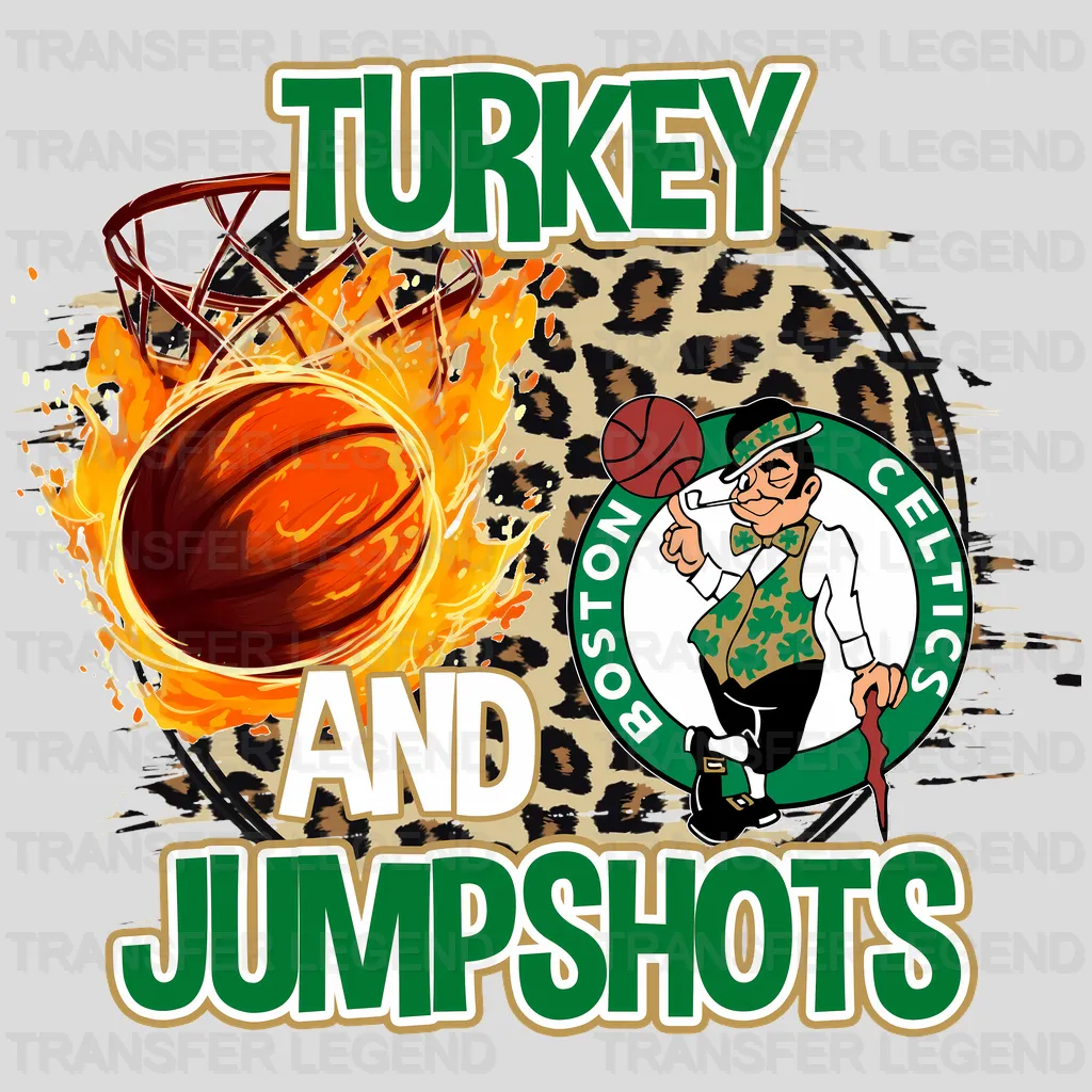 Boston Celtics NBA Turkey And Jumpshots DTF Iron On Transfer