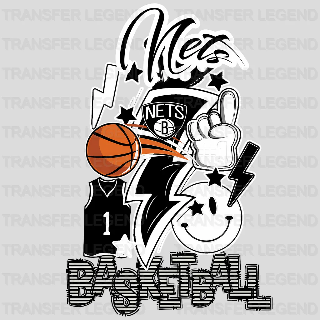 Brooklyn Nets NBA Cartoon Player Graphic - DTF Iron On Transfer