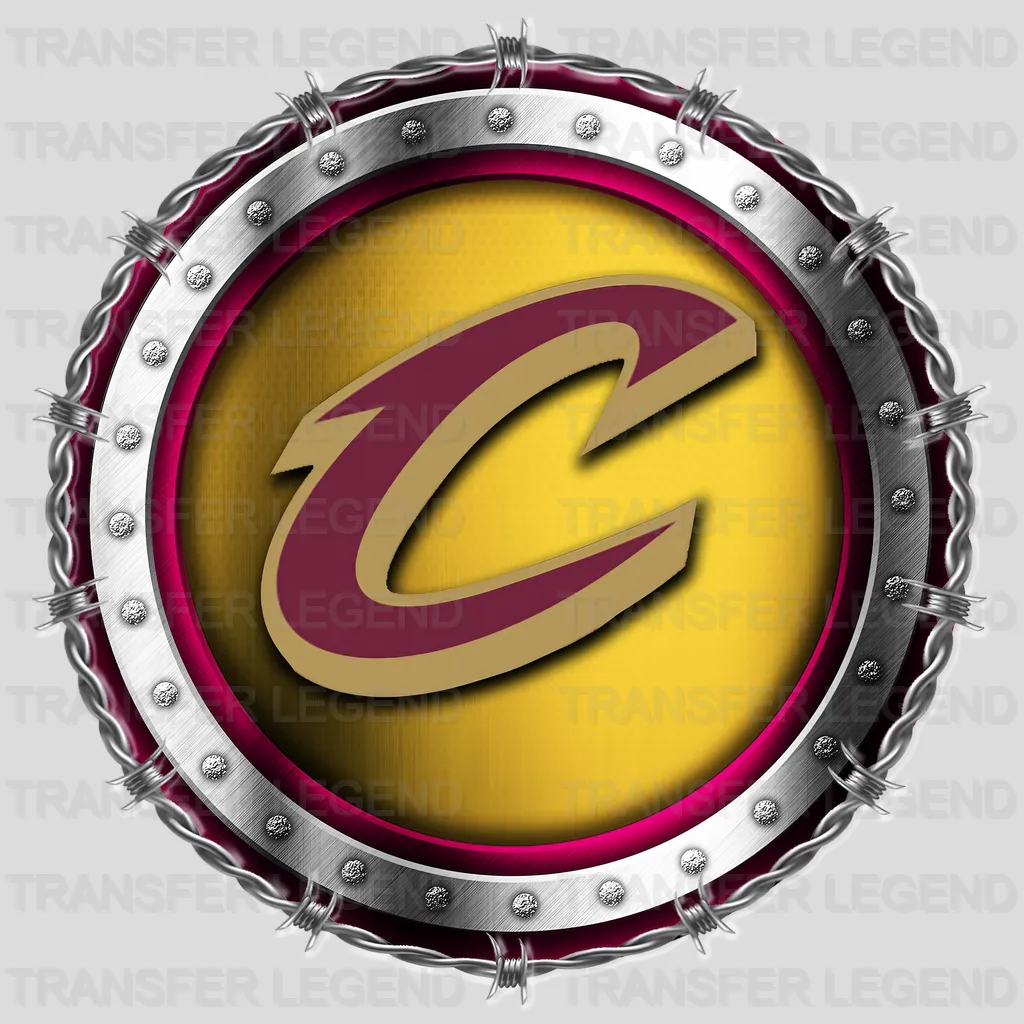 Cleveland Cavaliers NBA Chrome Metal Circle Badge 3D - DTF Iron On Transfer
