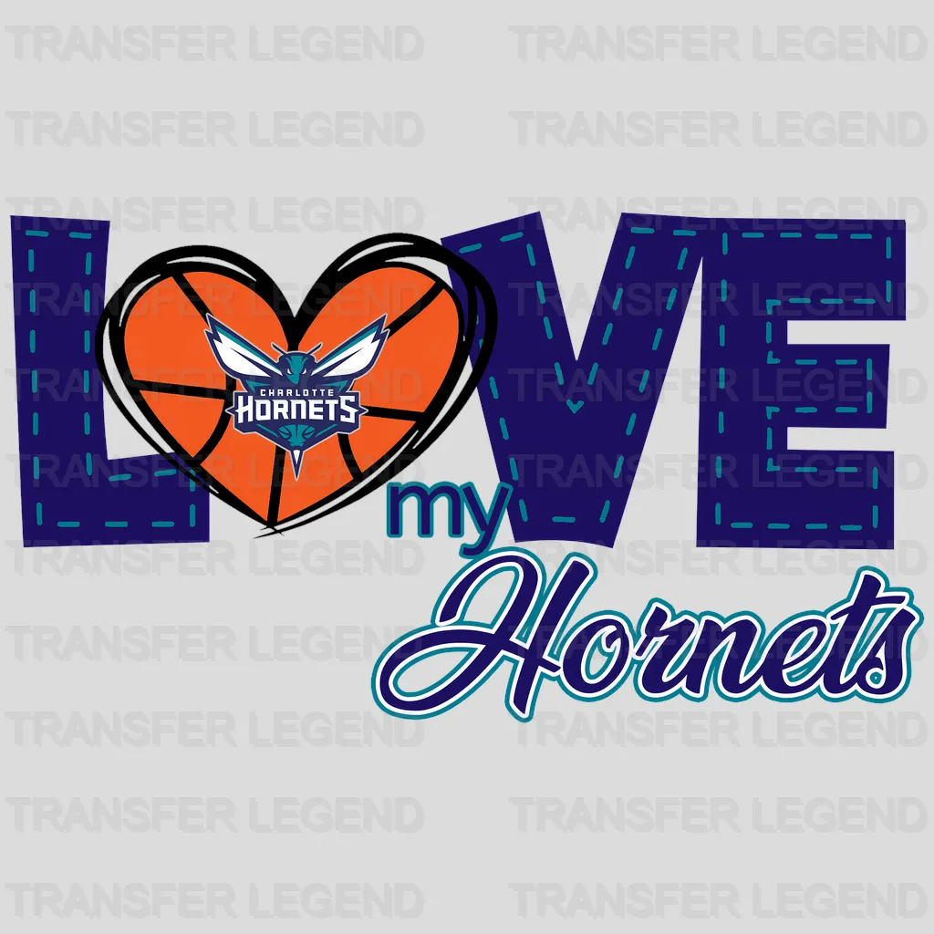 Charlotte Hornets NBA Love My Hornets DTF Iron On Transfer