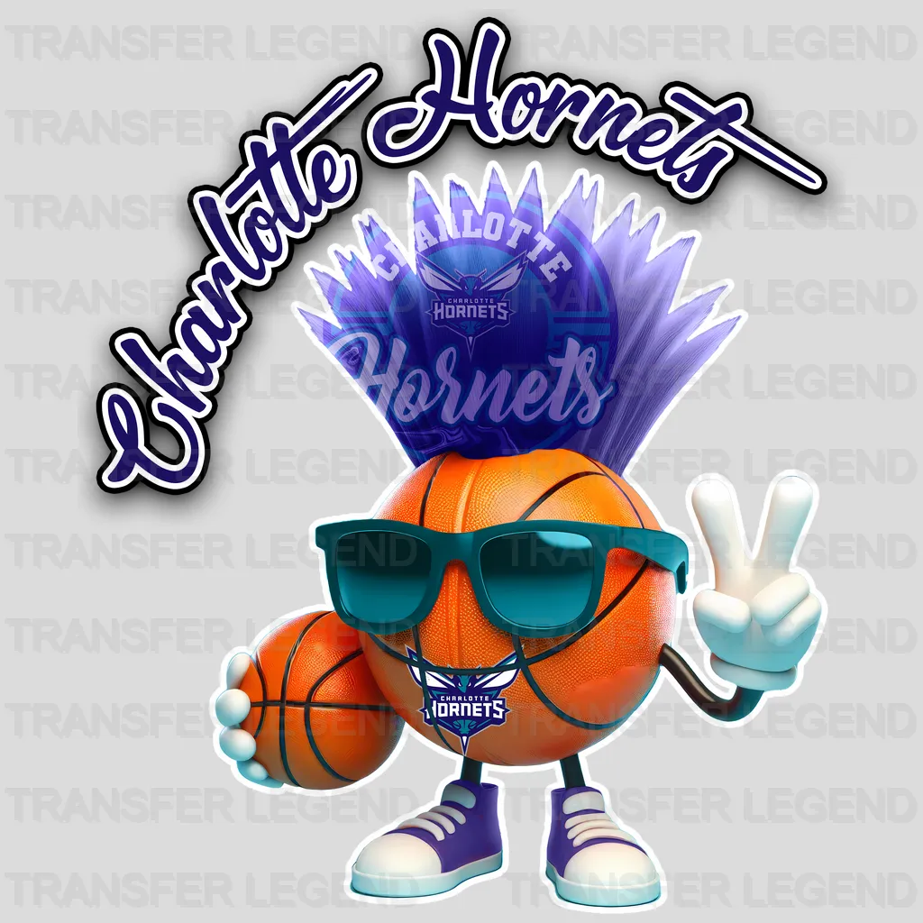 Charlotte Hornets NBA Cool Cartoon Character - DTF Iron On Transfer