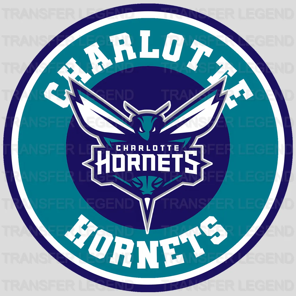 Charlotte Hornets NBA Primary Logo Circle Badge - DTF Iron On Transfer
