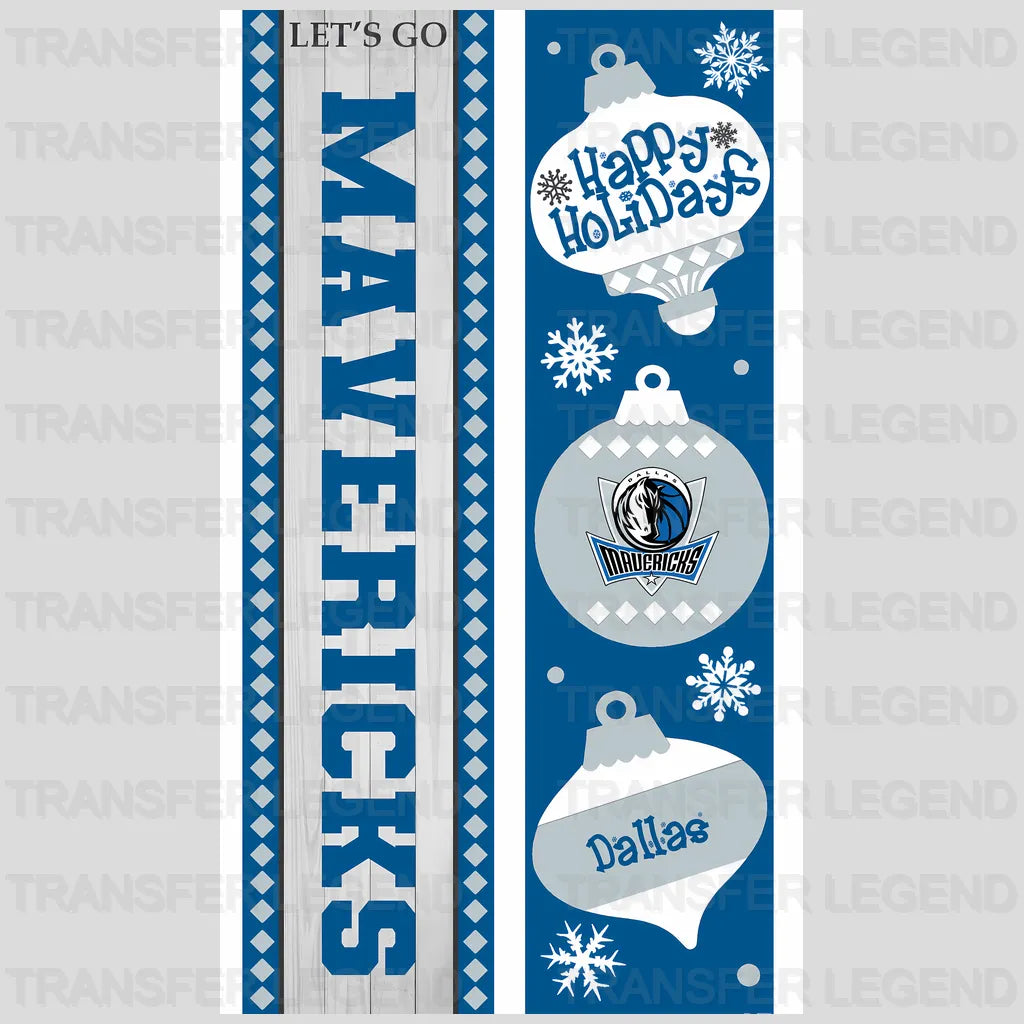 Dallas Mavericks NBA Vertical Strip Banner Logo White - DTF Iron On Transfer