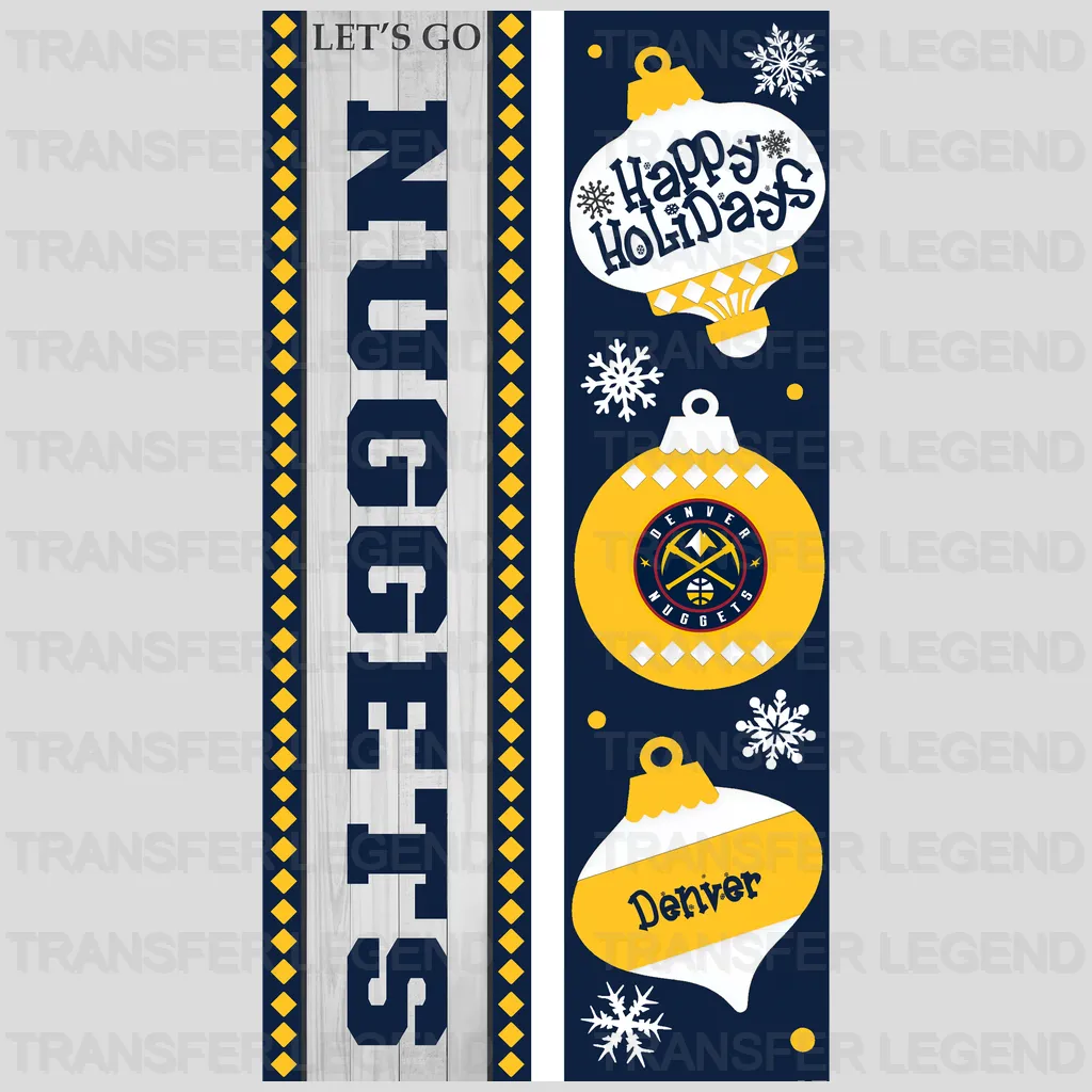 Denver Nuggets NBA Vertical Strip Banner Logo Patterned - DTF Iron On Transfer