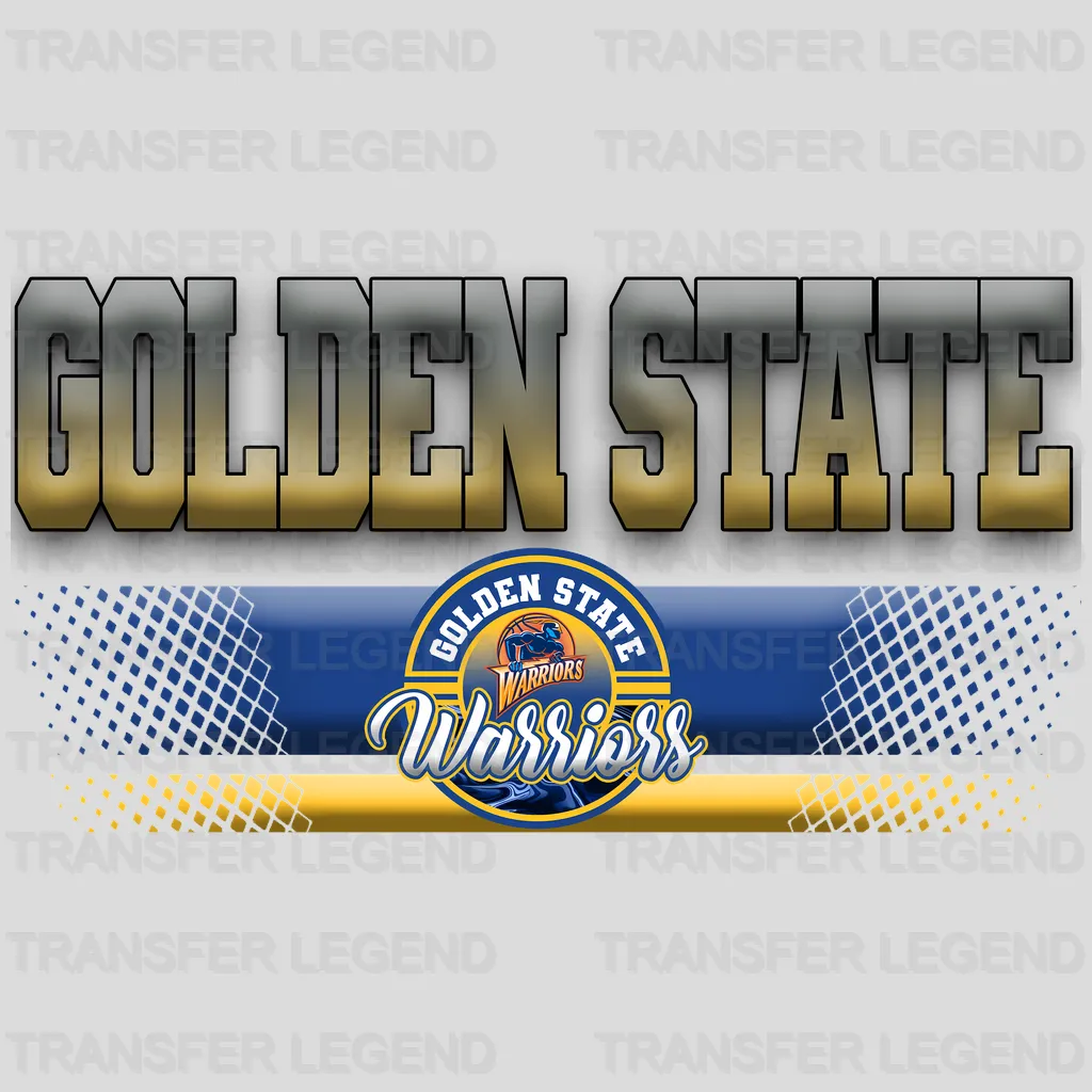 Golden State Warriors NBA Text Logo Banner Gradient - DTF Iron On Transfer