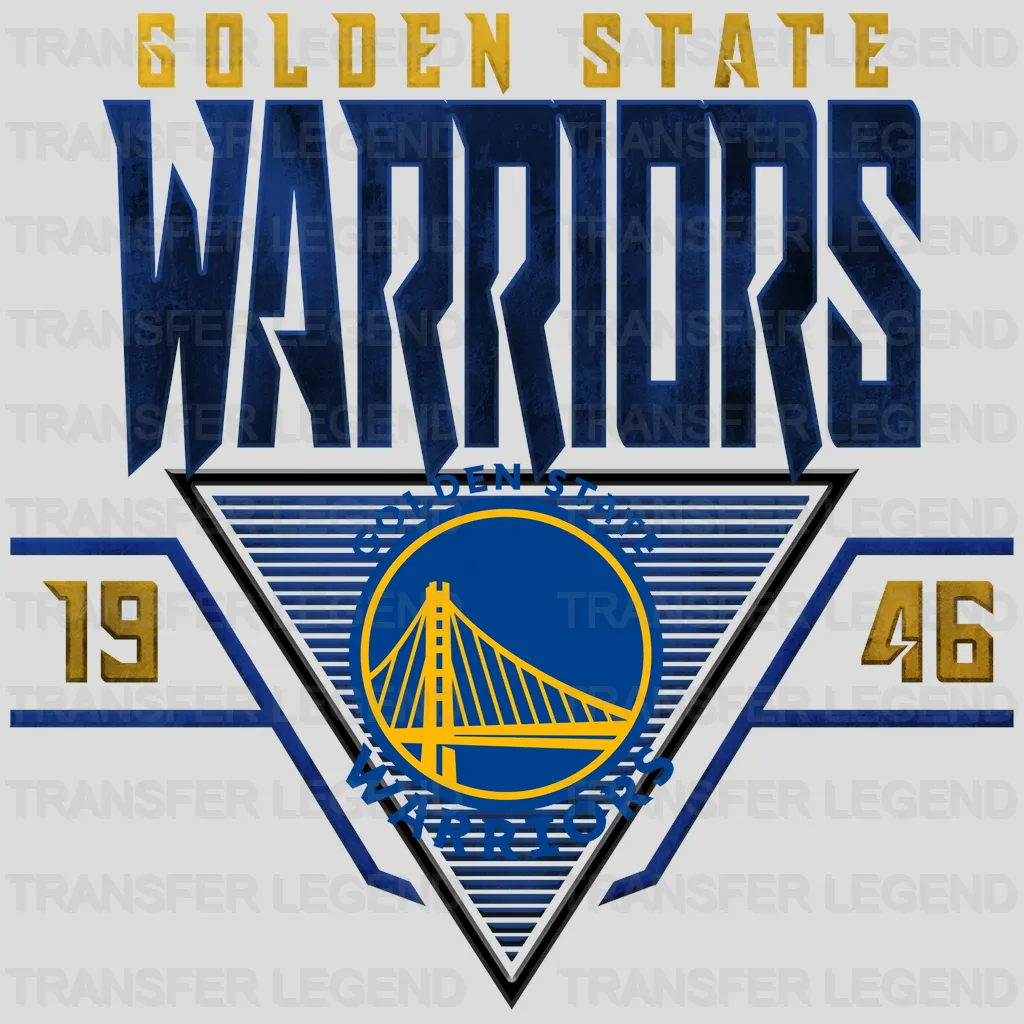 Golden State Warriors NBA Triangle Banner Logo - DTF Iron On Transfer